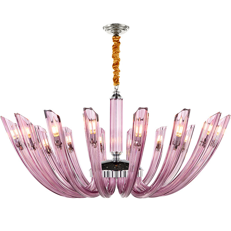 Люстра Pink Rays Chandelier Розовый Хром Люстра Pink Rays Chandelier Розовый Хром в Костроме | Loft Concept