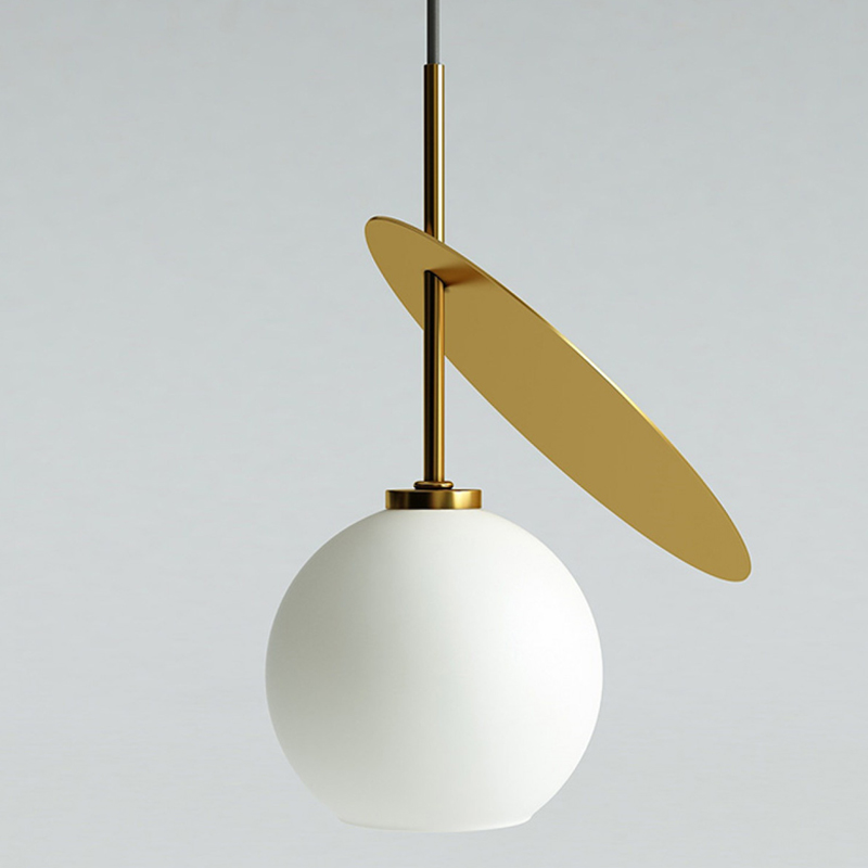 Подвесной светильник Cherry Pendant One Gold Белое матовое стекло Глянцевое золото Подвесной светильник Cherry Pendant One Gold Белое матовое стекло Глянцевое золото в Костроме | Loft Concept