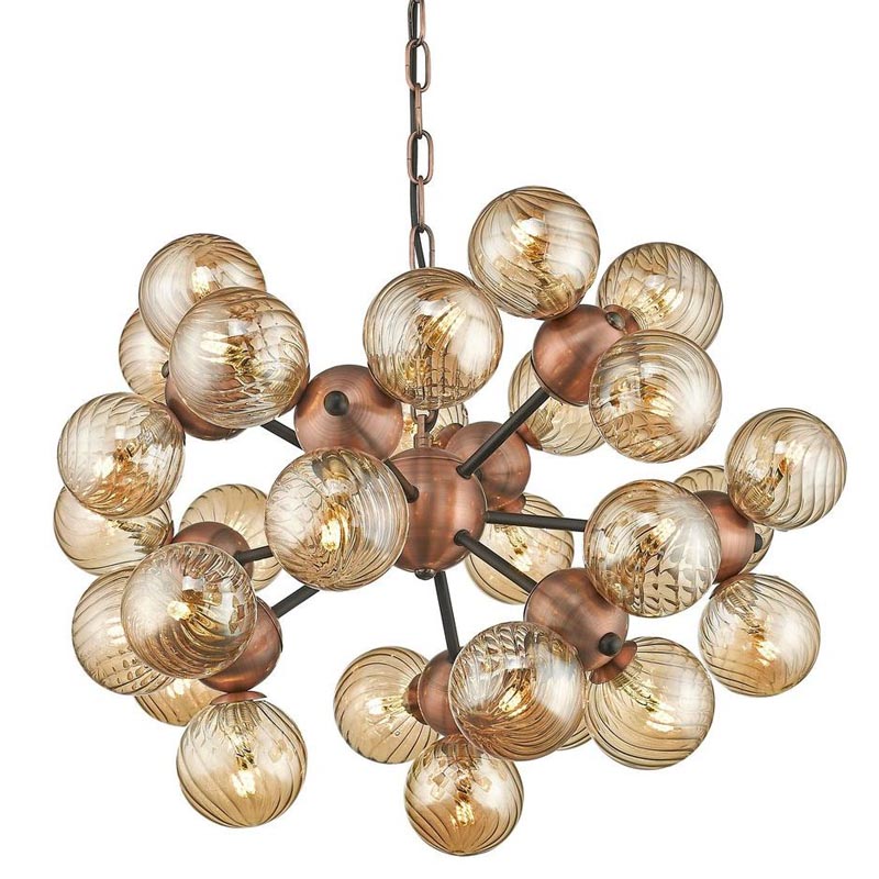 Люстра Berries Chandelier Amber 50 Медь Янтарный Люстра Berries Chandelier Amber 50 Медь Янтарный в Костроме | Loft Concept