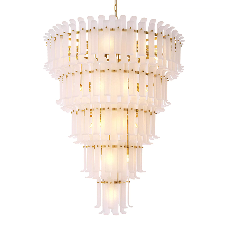 Люстра Philipp Plein Chandelier Rodeo Drive XXL Белая Белое матовое стекло Латунь Люстра Philipp Plein Chandelier Rodeo Drive XXL Белая Белое матовое стекло Латунь в Костроме | Loft Concept