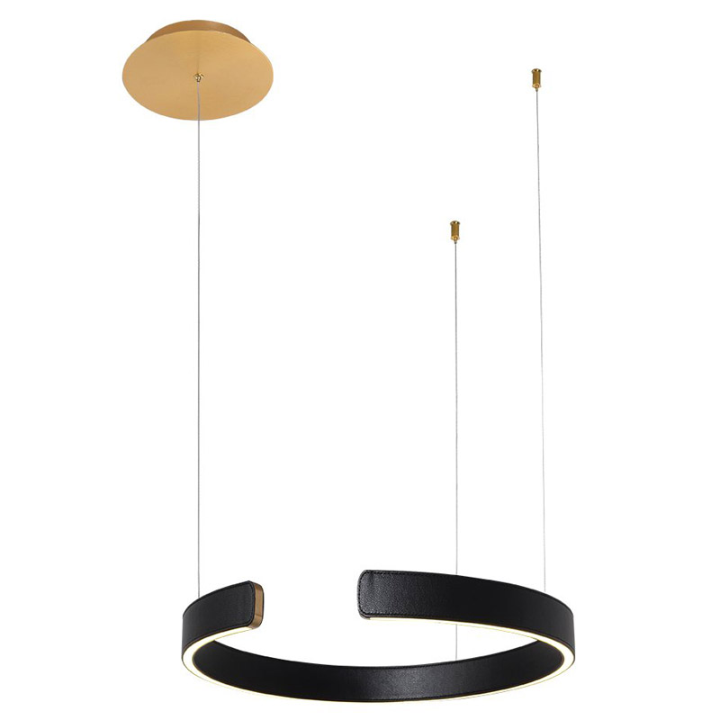 Подвесной светильник Half Ring black leather 40 Черный Золотой Подвесной светильник Half Ring black leather 40 Черный Золотой в Костроме | Loft Concept
