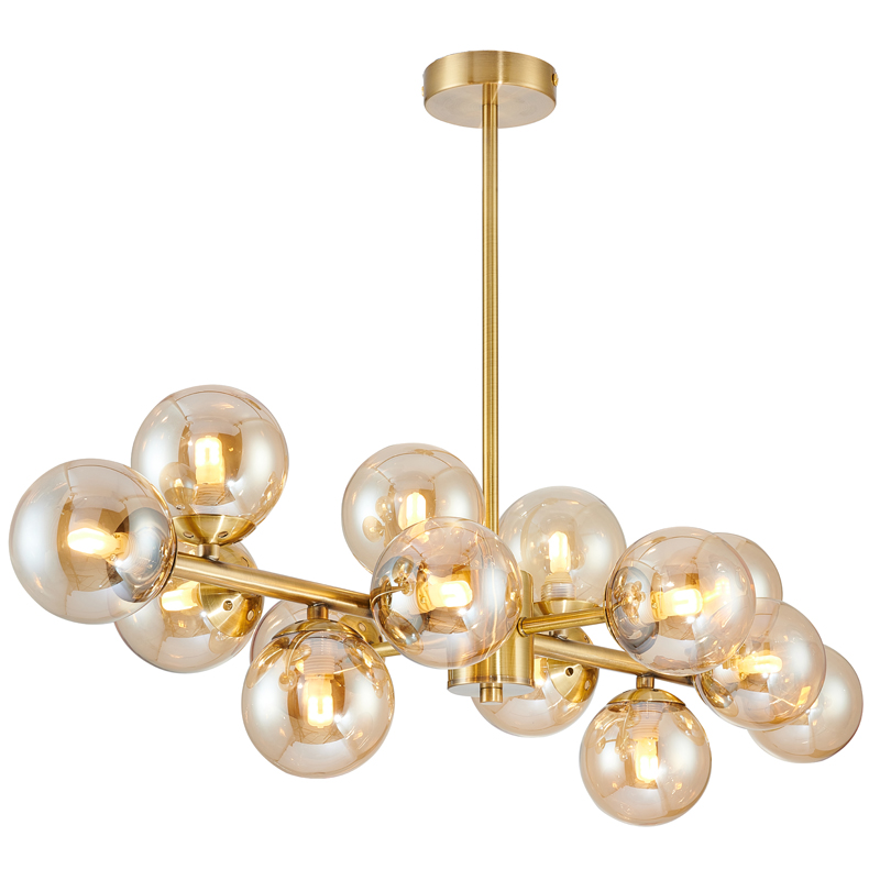 Люстра Berries Chandelier amber 14 Латунь Янтарь (Amber) Люстра Berries Chandelier amber 14 Латунь Янтарь (Amber) в Костроме | Loft Concept