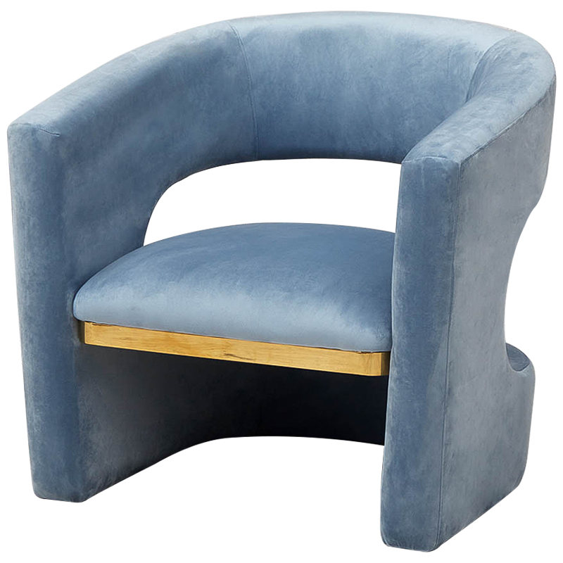 Кресло голубое Walsh Blue Armchair Голубой Глянцевое золото Кресло голубое Walsh Blue Armchair Голубой Глянцевое золото в Костроме | Loft Concept