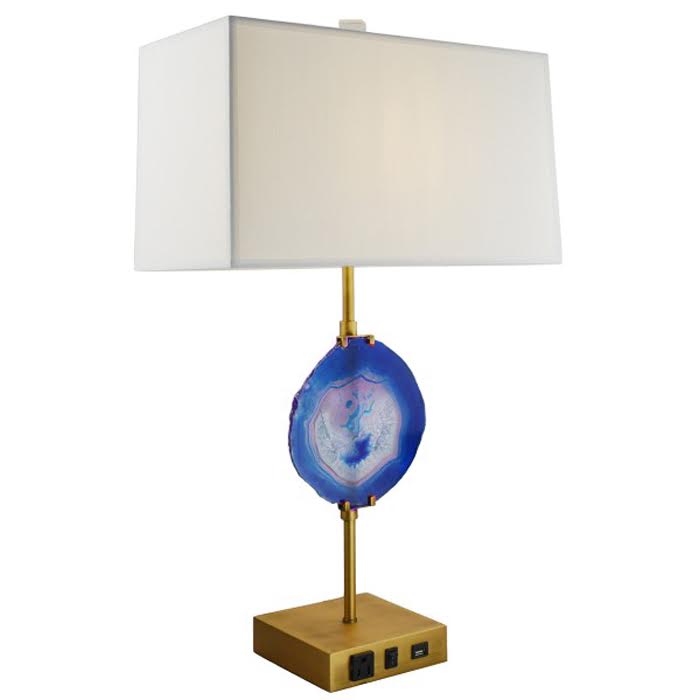 Настольная лампа Blue Agate Table Lamp Латунь Сапфирово-синий Настольная лампа Blue Agate Table Lamp Латунь Сапфирово-синий в Костроме | Loft Concept