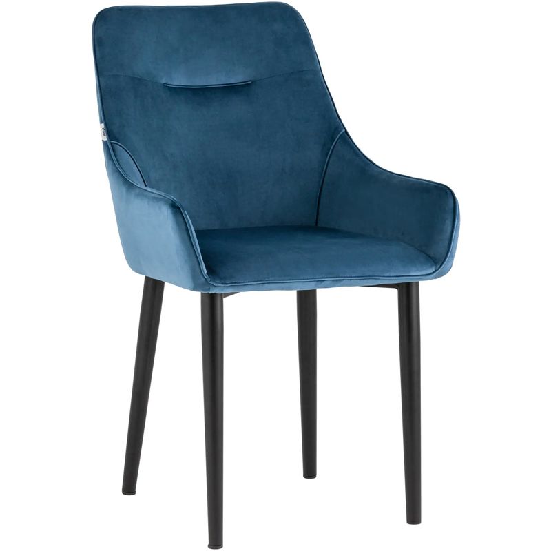 Стул Joan Chair Синий Велюр Синий Черный Стул Joan Chair Синий Велюр Синий Черный в Костроме | Loft Concept