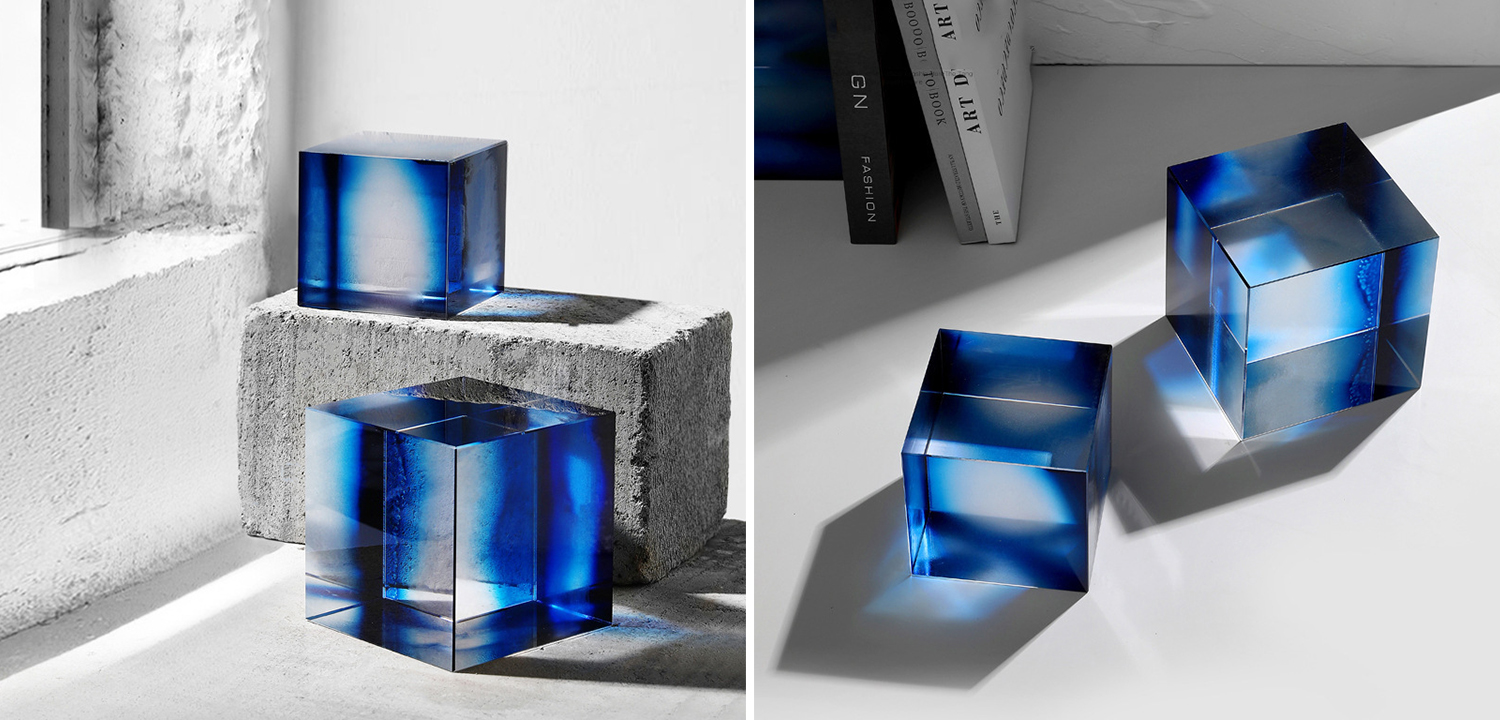 Держатель для книг комлект из 3-х Синих Кубов BUZAO studio - фото