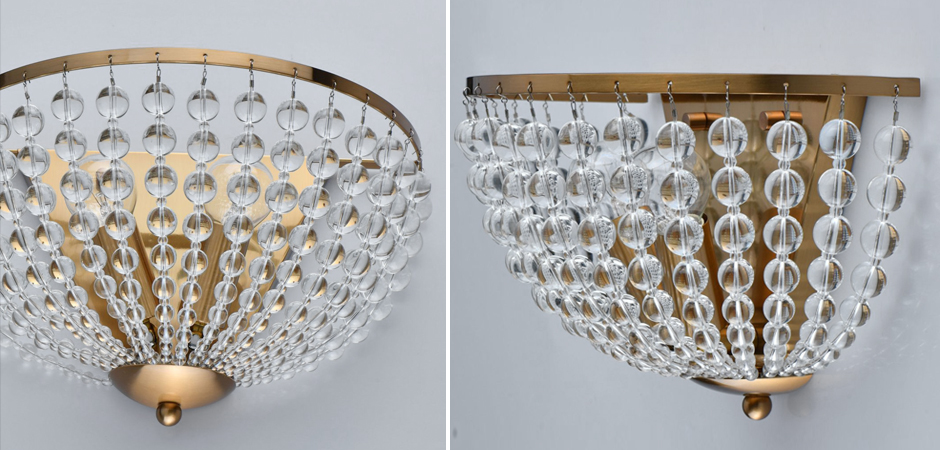Бра Virginia Clear Beads Wall Lamp Gold Бра Virginia Clear Beads Wall Lamp Gold - Loft-Concept в Костроме