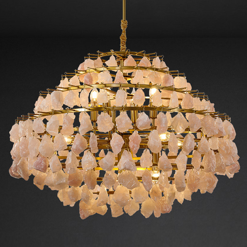 Hardis Pink stone Chandelier 82 Латунь Дымчатая Роза Hardis Pink stone Chandelier 82 Латунь Дымчатая Роза в Костроме | Loft Concept
