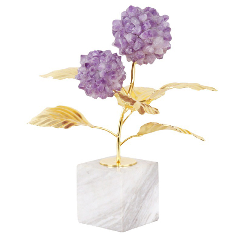 Статуэтка Hydrangea on the Stand Латунь Белый Мрамор Bianco Пурпурно-фиолетовый Статуэтка Hydrangea on the Stand Латунь Белый Мрамор Bianco Пурпурно-фиолетовый в Костроме | Loft Concept