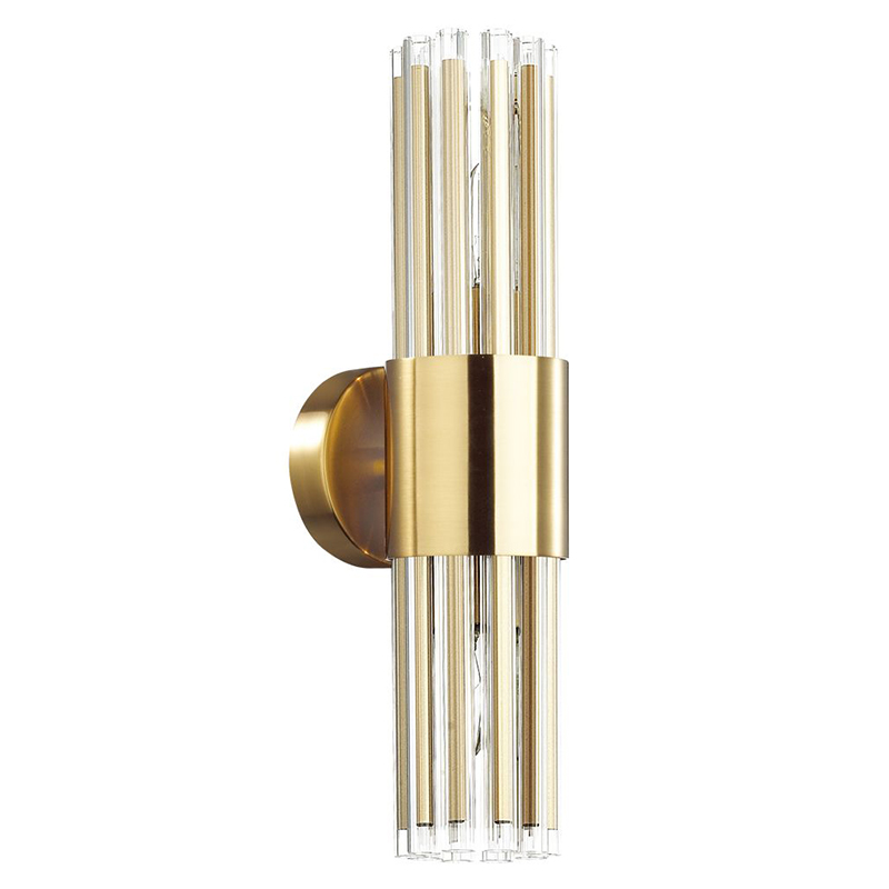 Бра Gladwin Glass Tube Wall Lamp Золотой Прозрачный Бра Gladwin Glass Tube Wall Lamp Золотой Прозрачный в Костроме | Loft Concept