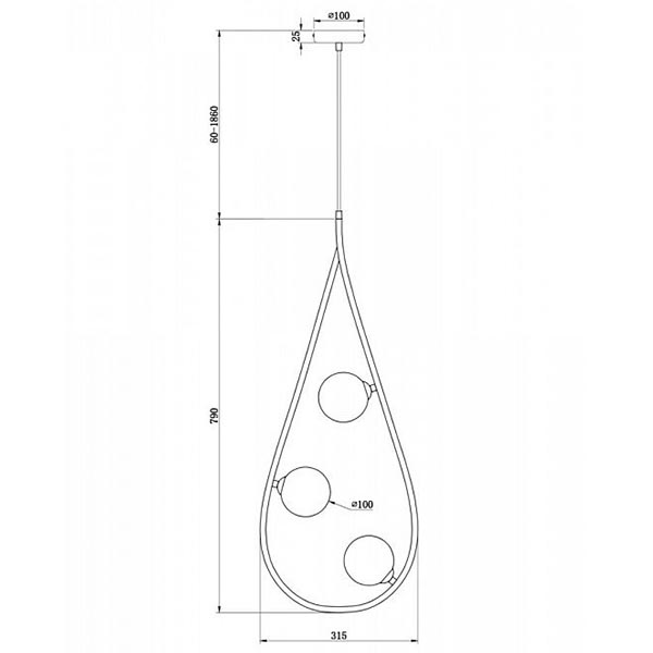 Люстра Marcan 3 Ball Chandelier Black Люстра Marcan 3 Ball Chandelier Black в Костроме