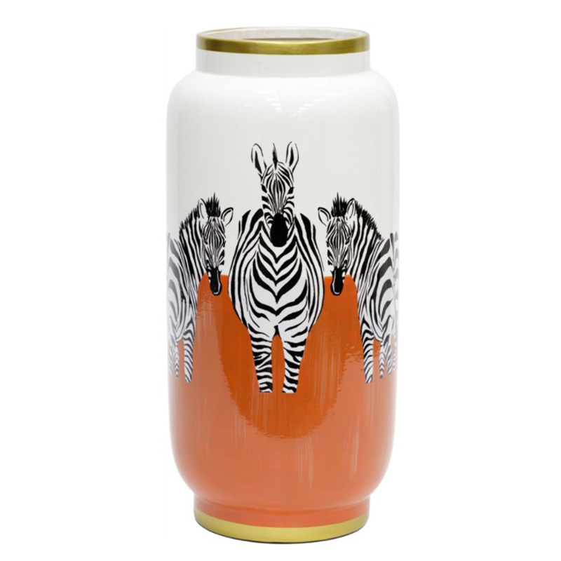 Ваза Zebra Vase white and orange Белый Черный Золотой Оранжевый Ваза Zebra Vase white and orange Белый Черный Золотой Оранжевый в Костроме | Loft Concept