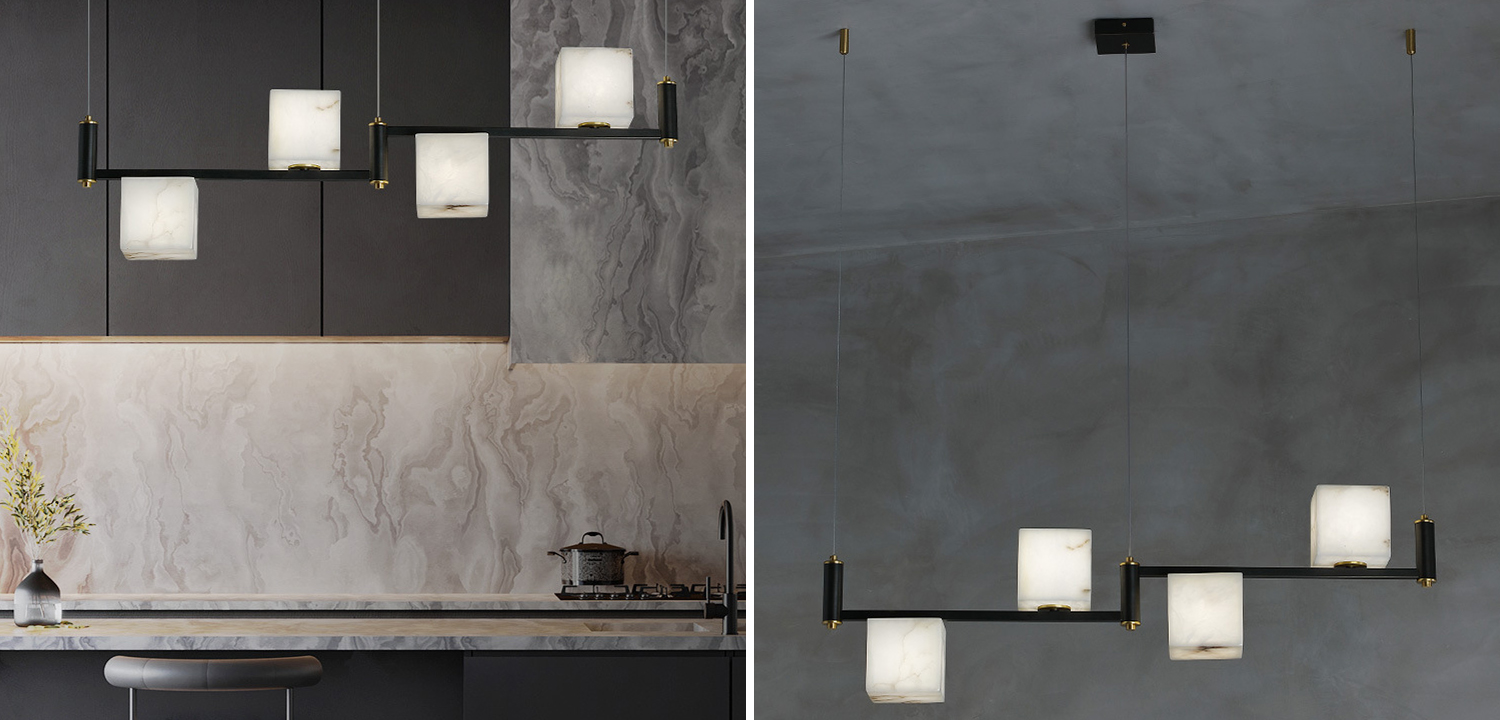 Люстра Marble Cubes Modern Light Chandelier 4 плафона - фото