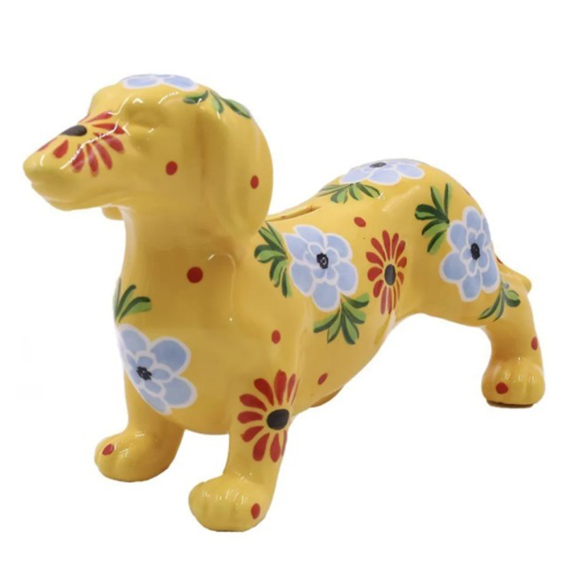 Статуэтка Flower Dachshund yellow Желтый Мульти Статуэтка Flower Dachshund yellow Желтый Мульти в Костроме | Loft Concept