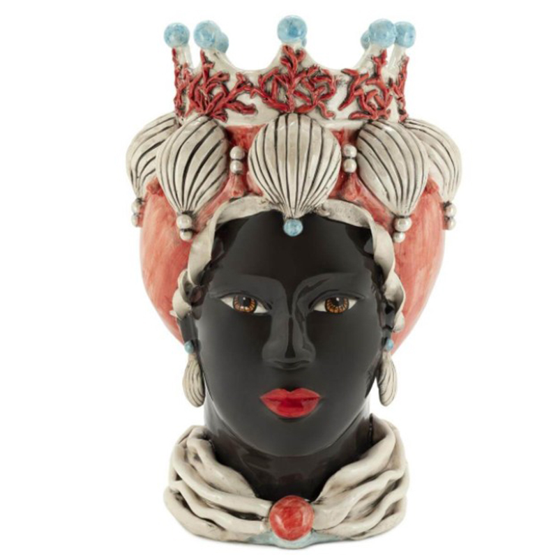 Ваза VASE MORO LADY CORAL Черный Мульти Ваза VASE MORO LADY CORAL Черный Мульти в Костроме | Loft Concept