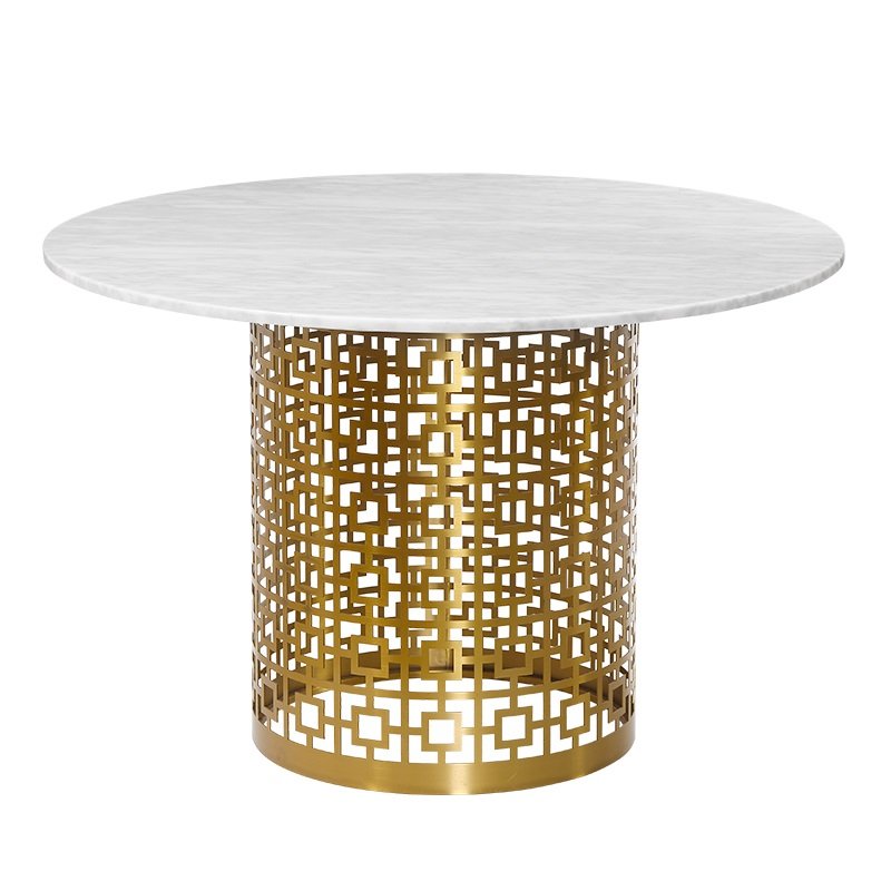Обеденный стол Artesia Dining Table White Глянцевое золото Белый Обеденный стол Artesia Dining Table White Глянцевое золото Белый в Костроме | Loft Concept