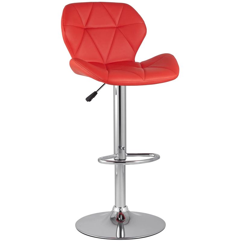 Барный Стул Jeroen Chair Красная Экокожа Красный Серебряный Барный Стул Jeroen Chair Красная Экокожа Красный Серебряный в Костроме | Loft Concept