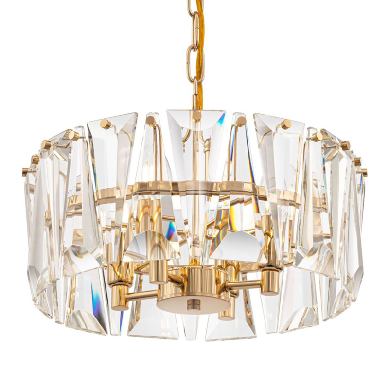 Люстра Ruby Crystal Chandelier Gold 38 Глянцевое золото Прозрачное Стекло Люстра Ruby Crystal Chandelier Gold 38 Глянцевое золото Прозрачное Стекло в Костроме | Loft Concept