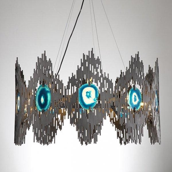 Люстра Calypso Chandelier 10 Золотой Графит Морская синь Люстра Calypso Chandelier 10 Золотой Графит Морская синь в Костроме | Loft Concept