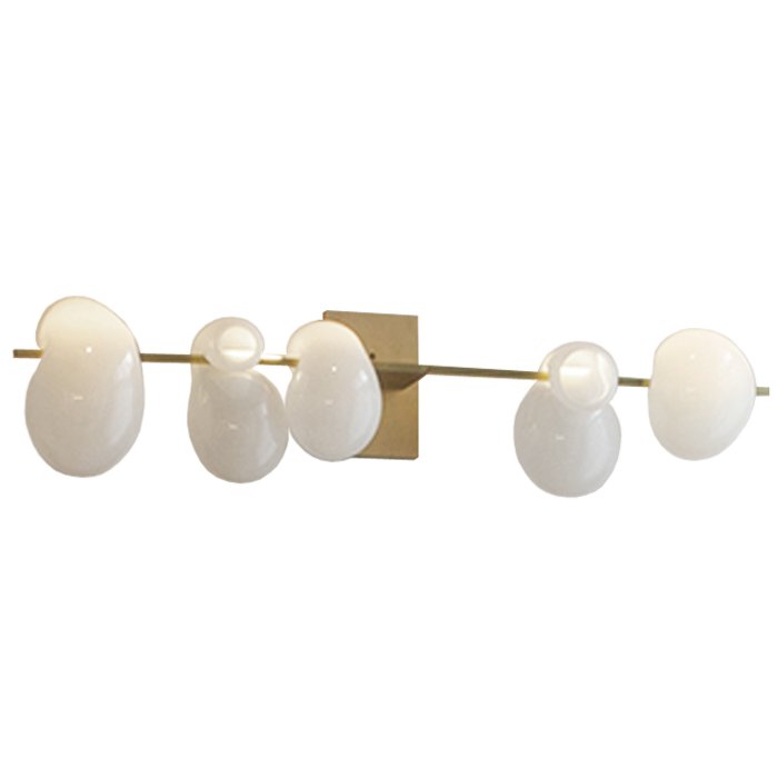Бра White glass trap 5 Wall Lamp Прозрачный белый Золотой Бра White glass trap 5 Wall Lamp Прозрачный белый Золотой в Костроме | Loft Concept