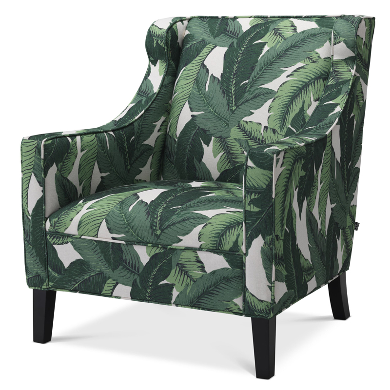 Кресло Eichholtz Chair Jenner Mustique green Зеленый Черный Кресло Eichholtz Chair Jenner Mustique green Зеленый Черный в Костроме | Loft Concept