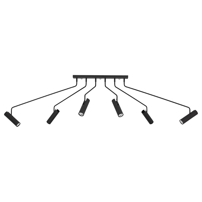 Потолочный светильник Tibo Branches Trumpet Tube black 6 Черный Потолочный светильник Tibo Branches Trumpet Tube black 6 Черный в Костроме | Loft Concept