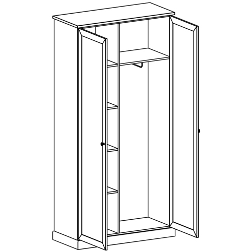 Двухдверный шкаф с зеркальными дверцами Percent Closet Двухдверный шкаф с зеркальными дверцами Percent Closet в Костроме