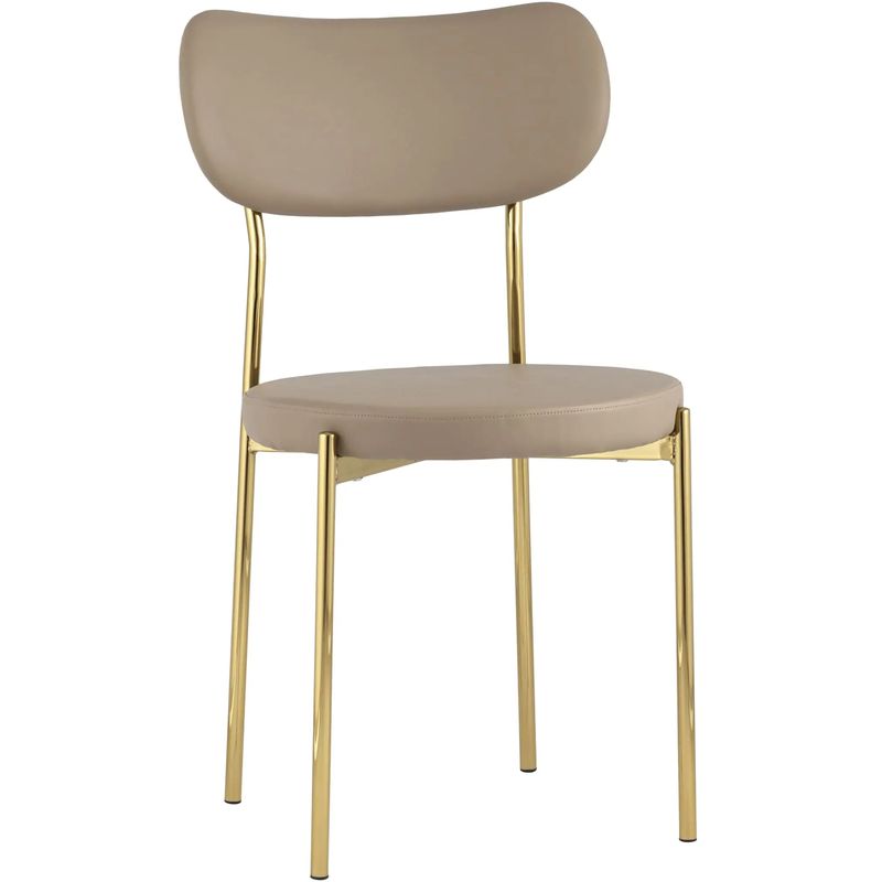Стул Alfie Chair Золотые ножки Бежевая Экокожа Бежевый Золотой Стул Alfie Chair Золотые ножки Бежевая Экокожа Бежевый Золотой в Костроме | Loft Concept