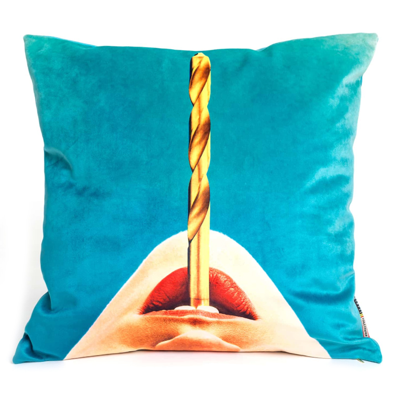 Подушка Seletti Cushion Drill Design Toiletpaper Бирюзовый Подушка Seletti Cushion Drill Design Toiletpaper Бирюзовый в Костроме | Loft Concept