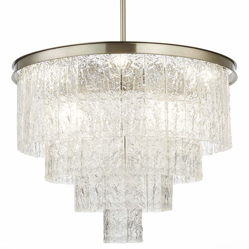 Люстра Renea Textured Glass Chandelier Nickel D60 Никель Прозрачное Стекло Люстра Renea Textured Glass Chandelier Nickel D60 Никель Прозрачное Стекло в Костроме | Loft Concept