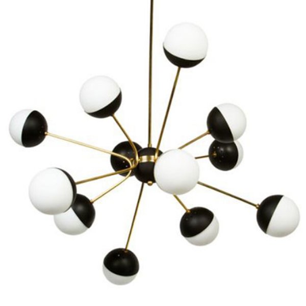 Люстра Rewire Custom Orb Chandelier Черный Латунь Прозрачный белый Люстра Rewire Custom Orb Chandelier Черный Латунь Прозрачный белый в Костроме | Loft Concept