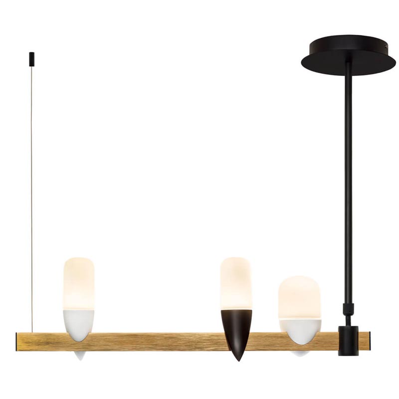 Люстра Ebenezer Chandelier Linear black 60 Латунь Черный Люстра Ebenezer Chandelier Linear black 60 Латунь Черный в Костроме | Loft Concept