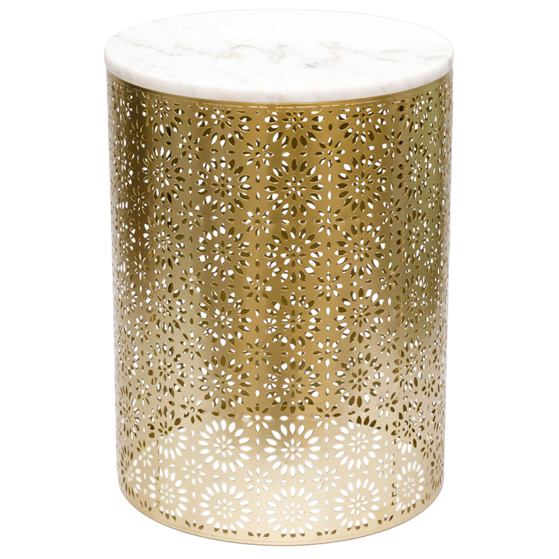 Приставной Стол Artesia Table Золотой с белым мрамором Белый Золотой Приставной Стол Artesia Table Золотой с белым мрамором Белый Золотой в Костроме | Loft Concept