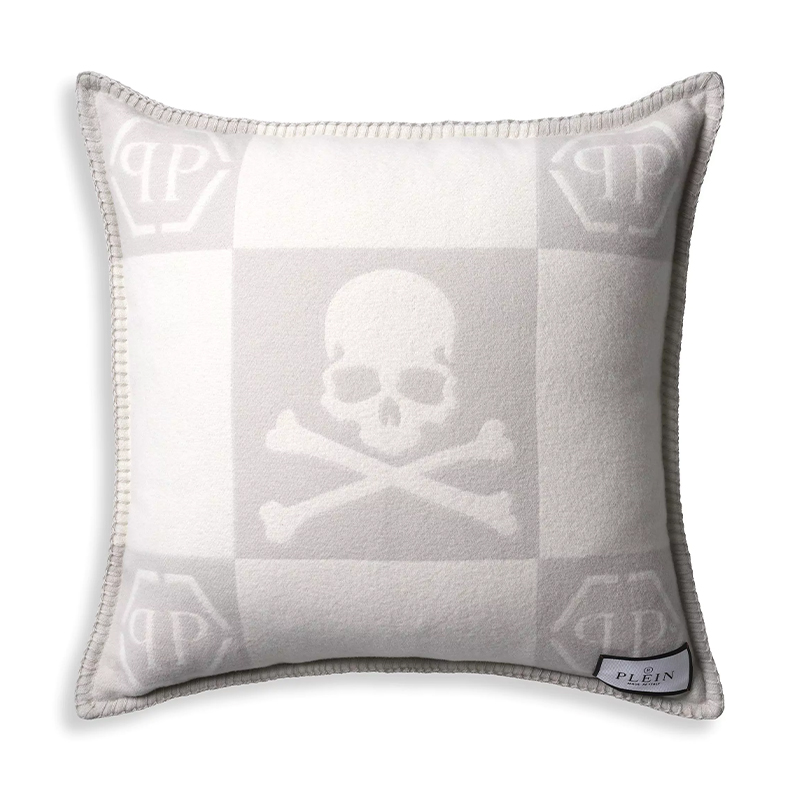 Подушка Philipp Plein Cushion Cashmere Skull 45 x 45 Grey Серый Белый Подушка Philipp Plein Cushion Cashmere Skull 45 x 45 Grey Серый Белый в Костроме | Loft Concept