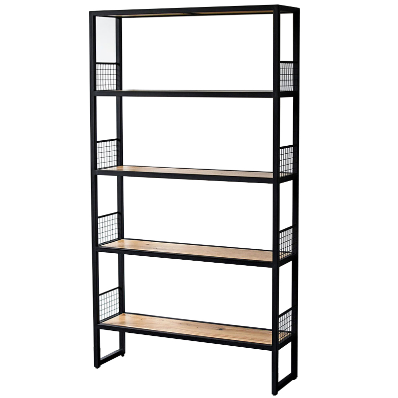 Стеллаж Richie Industrial Metal Rust Rack Древесина Черный Стеллаж Richie Industrial Metal Rust Rack Древесина Черный в Костроме | Loft Concept