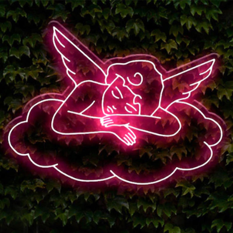 Неоновая настенная лампа Sleeping Angel Neon Wall Lamp Розовый Прозрачный Розовый Неоновая настенная лампа Sleeping Angel Neon Wall Lamp Розовый Прозрачный Розовый в Костроме | Loft Concept
