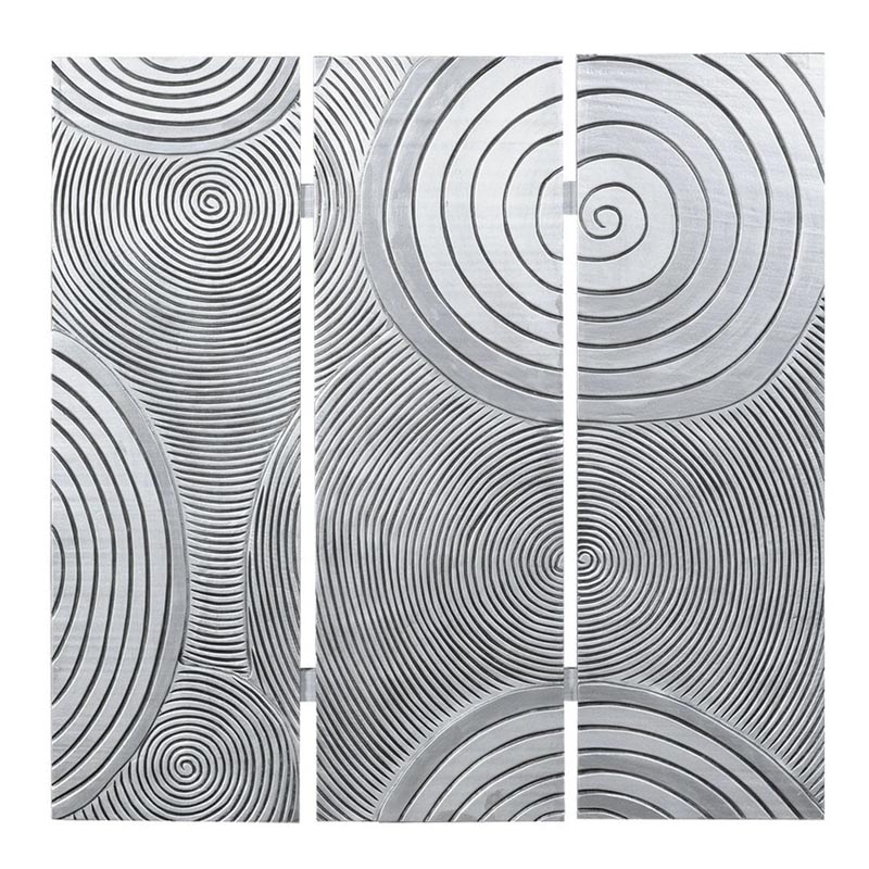 Панно Hypnotizing Spirals Серебряный Черный Панно Hypnotizing Spirals Серебряный Черный в Костроме | Loft Concept