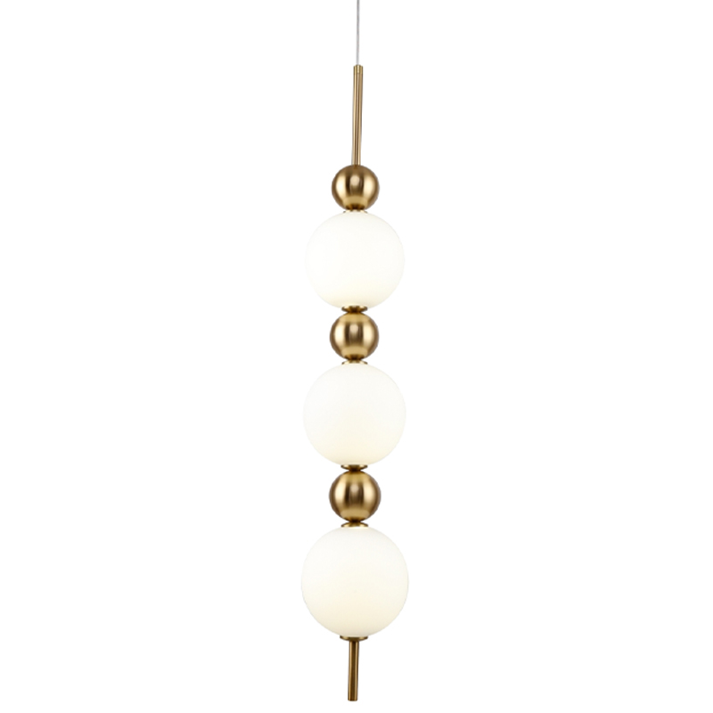 Подвесной светильник PEARLS SUSPENSION 3 Лампы Белый Латунь Подвесной светильник PEARLS SUSPENSION 3 Лампы Белый Латунь в Костроме | Loft Concept