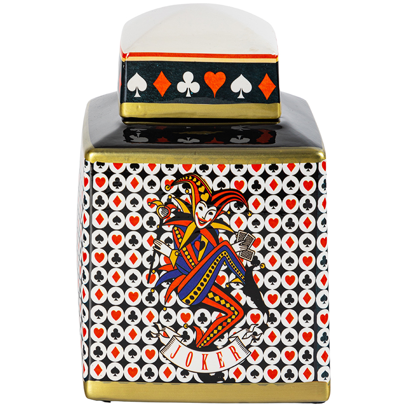 Ваза с крышкой Joker Poker Collection Vase Мульти Черно-белый Красный Золотой Ваза с крышкой Joker Poker Collection Vase Мульти Черно-белый Красный Золотой в Костроме | Loft Concept