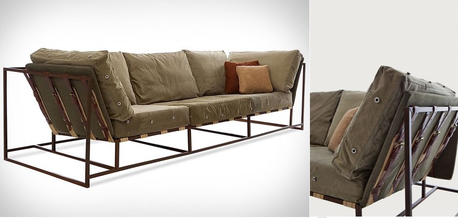 Диван Inheritance Sofa Olive Military Fabric Диван Inheritance Sofa Olive Military Fabric - Loft-Concept в Костроме