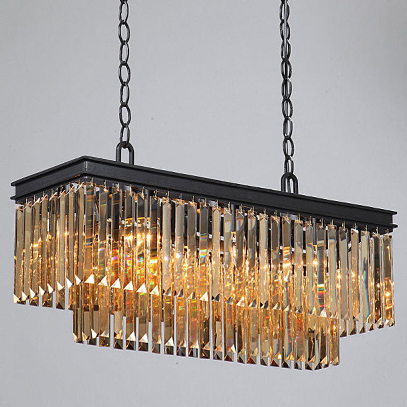 Люстра Odeon Amber GLASS Rectangular Chandelier Black iron Янтарное стекло 80 Черный матовый Люстра Odeon Amber GLASS Rectangular Chandelier Black iron Янтарное стекло 80 Черный матовый в Костроме | Loft Concept