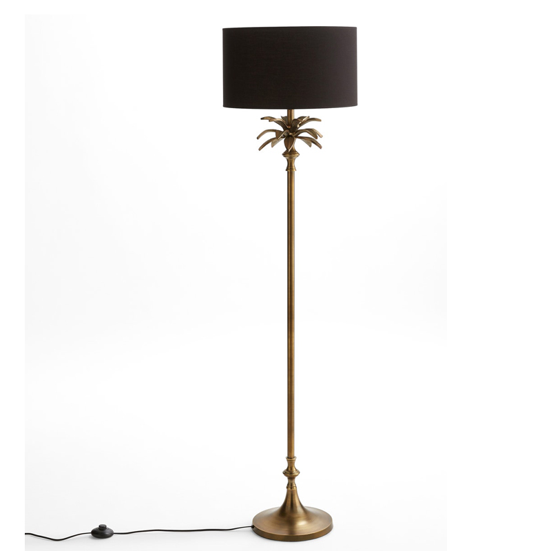 Торшер Palm Black Lampshade Латунь Черный Торшер Palm Black Lampshade Латунь Черный в Костроме | Loft Concept