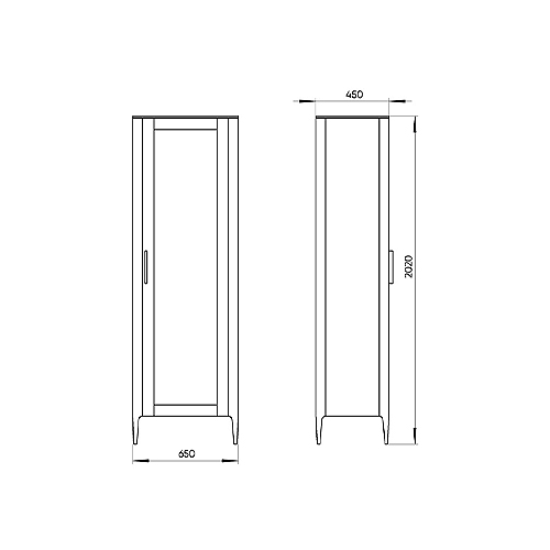 Витрина темно-серая со стеклянной дверью с 4-мя полками и 2-мя ящиками Type  в Костроме
