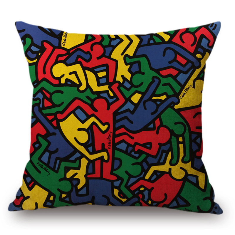 Подушка Keith Haring 16 Мульти Подушка Keith Haring 16 Мульти в Костроме | Loft Concept