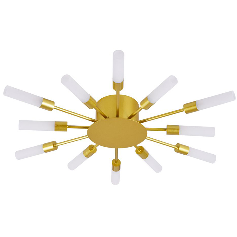 Потолочный светильник Aiden Ceiling Lamp 12 Белый Золотой Потолочный светильник Aiden Ceiling Lamp 12 Белый Золотой в Костроме | Loft Concept