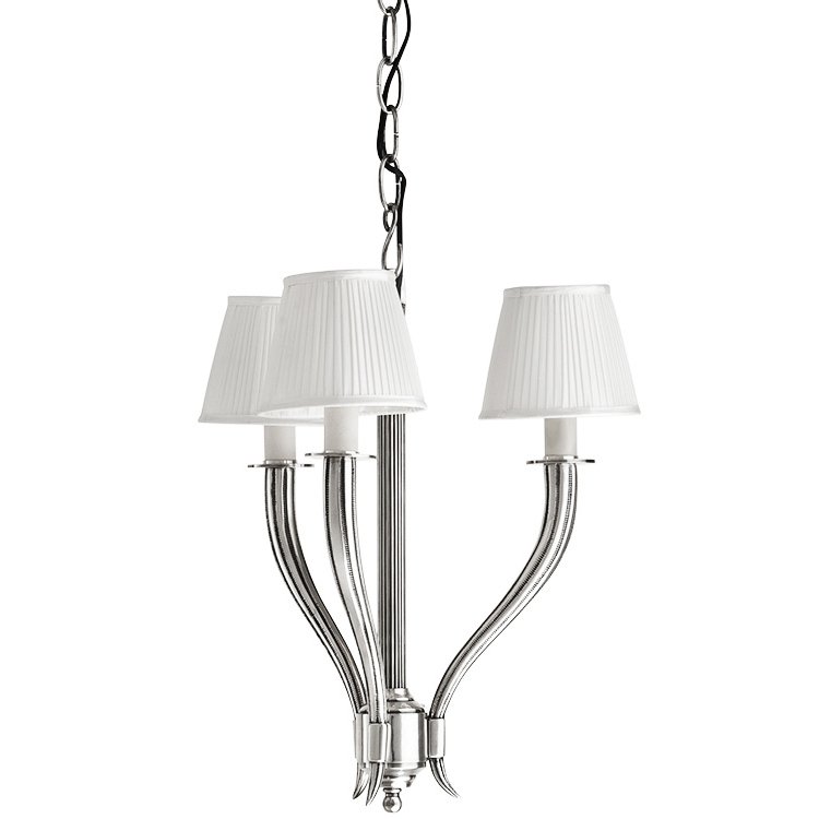 Люстра Eichholtz Chandelier Mayflower 3 Белый Нержавеющая сталь Люстра Eichholtz Chandelier Mayflower 3 Белый Нержавеющая сталь в Костроме | Loft Concept