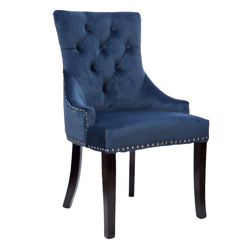 Стул Cozy Blue Chair Темно-синий Хром Черный Стул Cozy Blue Chair Темно-синий Хром Черный в Костроме | Loft Concept
