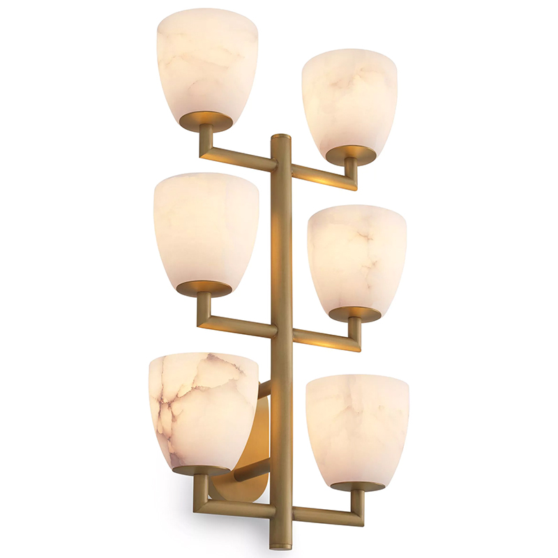 Настенный светильник Eichholtz Wall Lamp Valerius Латунь Белый Мрамор Bianco ivory ( слоновая кость ) Настенный светильник Eichholtz Wall Lamp Valerius Латунь Белый Мрамор Bianco ivory ( слоновая кость ) в Костроме | Loft Concept