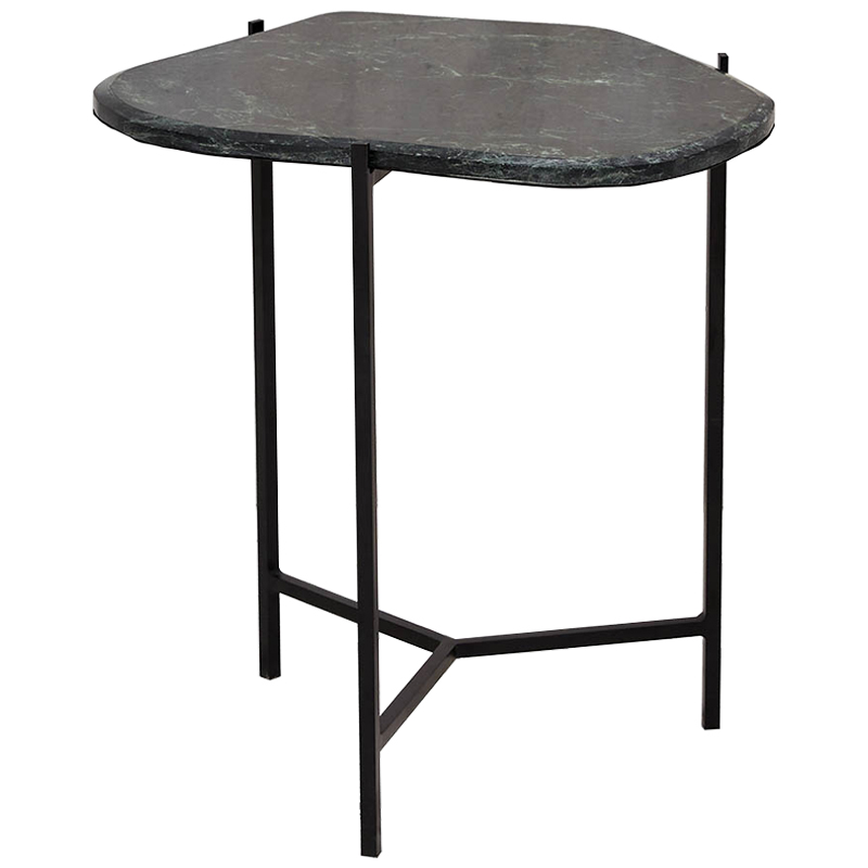 Приставной стол с каменной столешницей Tuan Side Table Черный Малахит (зеленый) Приставной стол с каменной столешницей Tuan Side Table Черный Малахит (зеленый) в Костроме | Loft Concept
