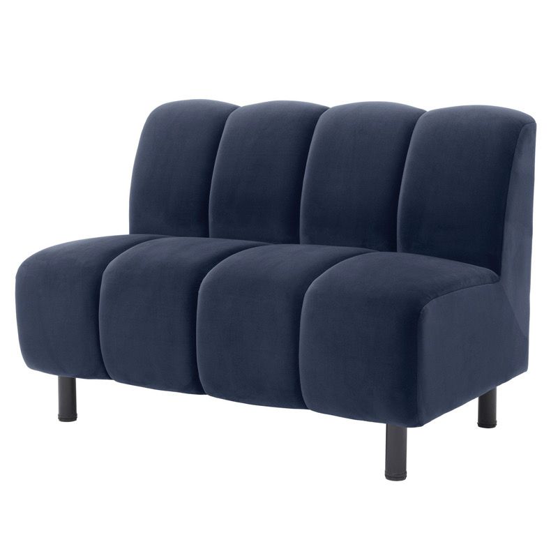 Диван Eichholtz Sofa Hillman I Сапфирово-синий Черный Диван Eichholtz Sofa Hillman I Сапфирово-синий Черный в Костроме | Loft Concept